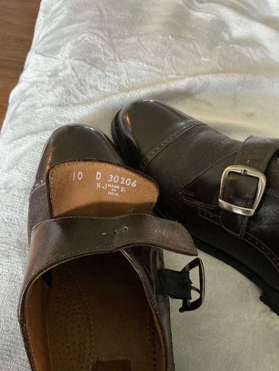 Men’s dark brown Florsheim monk strap shoes Size 10
